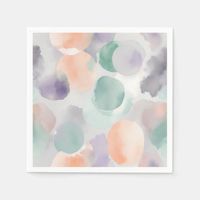 Serviette En Papier Aquarelle Pastel douce (Devant)