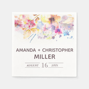 Serviette En Papier Aquarelle Pastel Floral   Serviettes