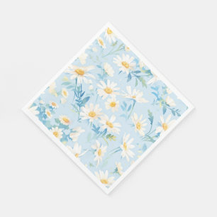 Serviette En Papier Aquarelle Pastel Marguerites
