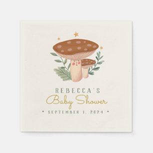 Serviette En Papier Aquarelle Petit Champignons Rouge Naples