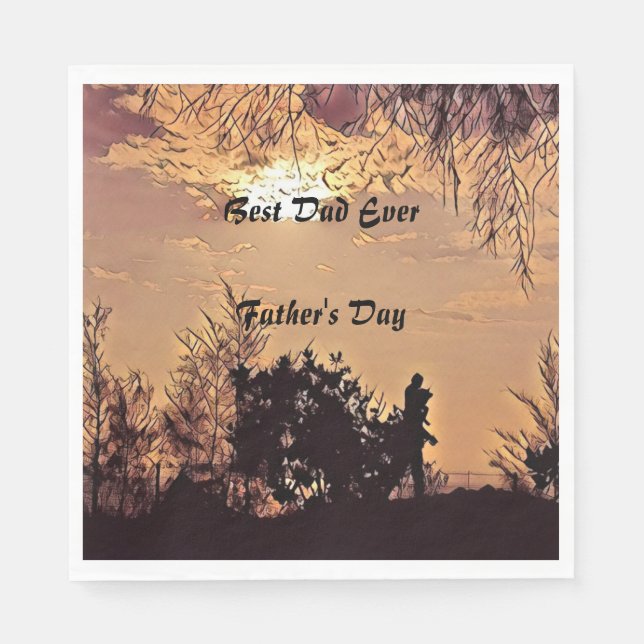 Serviette En Papier Aquarelle Plum Coucher de soleil Arbres meilleur p (Devant)