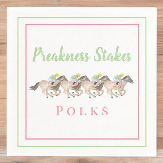 Serviette En Papier Aquarelle Preakness Stakes Party Horse Racing