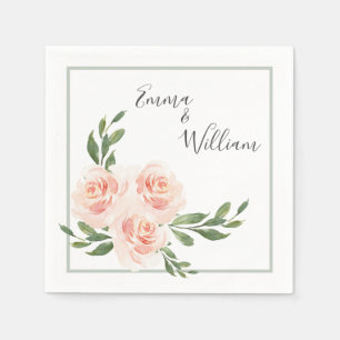 Serviette En Papier Aquarelle romantique rose