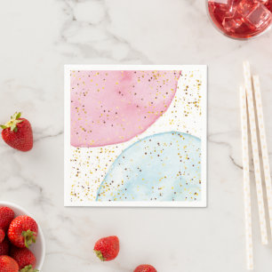 Serviette En Papier Aquarelle rose et bleu Genre Revete Party Napkin