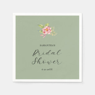 Serviette En Papier Aquarelle rose   Fête des mariées