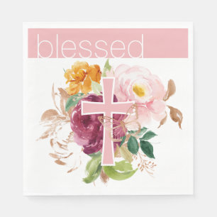 Serviette En Papier Aquarelle rose Floral Bénéficié