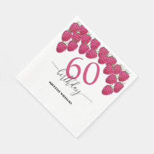 Serviette En Papier Aquarelle rose framboise Art Calligraphie Annivers