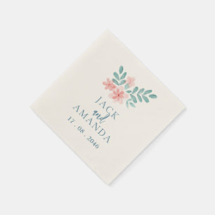 Serviette En Papier Aquarelle rose Mariage décoration Napkin
