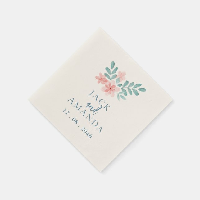 Serviette En Papier Aquarelle rose Mariage décoration Napkin (Coin)