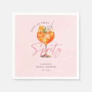 Serviette En Papier Aquarelle Rose Pâle Aperol Spritz Fête de Mariage