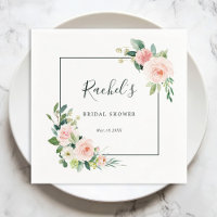 Aquarelle rose pâle Fleur Douche nuptiale
