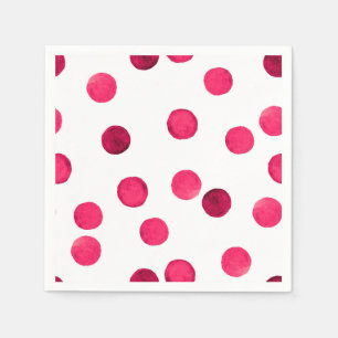 Serviette En Papier Aquarelle rouge aquarelle pois motif