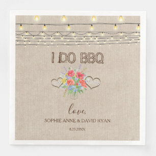 Serviette En Papier Aquarelle rustique Pré Fleurs sauvages Je fais BBQ