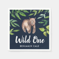 Aquarelle Sauvage Un Ours Premier Anniversaire | M