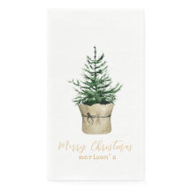 Aquarelle style boho sapin de Noël