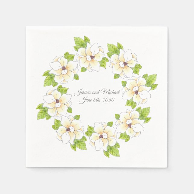 Serviette En Papier Aquarelle, stylo et couronne d'encre (Devant)