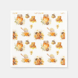 Serviette En Papier Aquarelle Sweet Honey