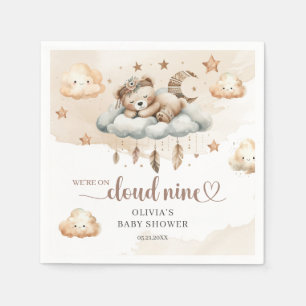Serviette En Papier Aquarelle terre cuite bouho plumes nuage neuf