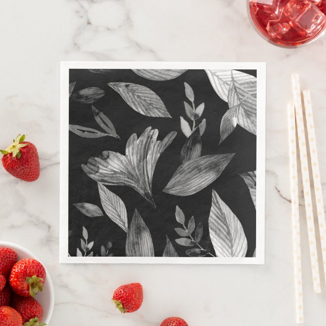 Serviette En Papier Aquarelle tombée feuille 9 (En situation)