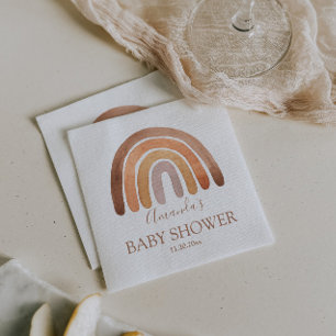 Serviette En Papier Aquarelle Tone Tone Boho Rainbow Baby shower