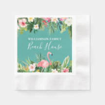 Aquarelle Tropical Floral Beach House Cocktail