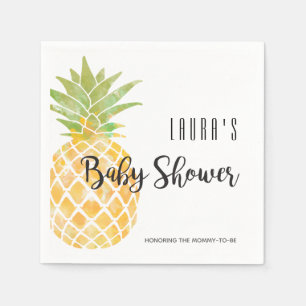 Serviette En Papier Aquarelle tropicale ananas   BABY SHOWER