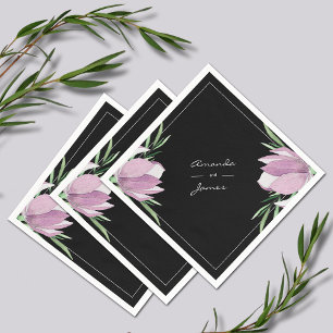 Serviette En Papier Aquarelle végétale violette Magnolia