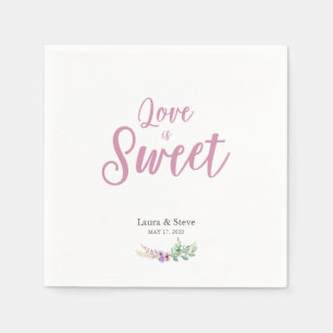 Serviette En Papier Aquarelle violet design floral pour événements gén