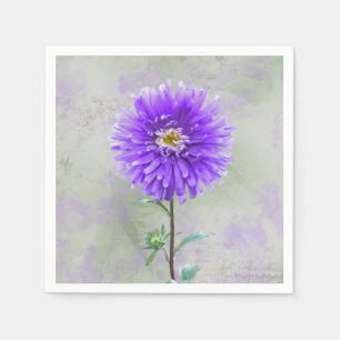 Serviette En Papier Aquarelle violette dahlia