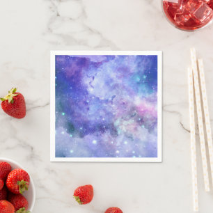 Serviette En Papier Aquarelle violette étoile Sky Space Lover Galaxy