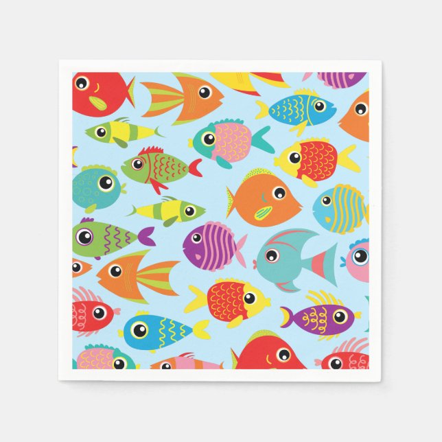 Serviette En Papier Aquarium de poisson 1er anniversaire de fête Napki (Devant)