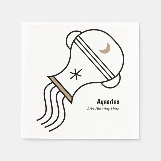 Serviette En Papier Aquarius le porteur d'eau fête personnalisée faveu (Devant)