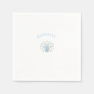 Serviette En Papier Aquarius rose, zodiaque, impression signe du zodia