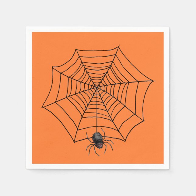 Serviette En Papier Araignée d'Halloween en ligne (Devant)