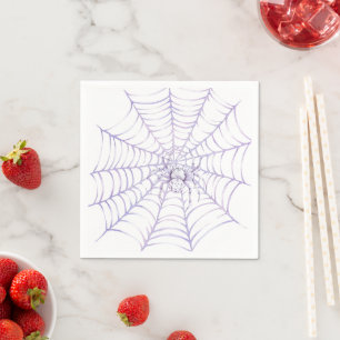 Serviette En Papier Araignée d'Halloween lavande sur toile