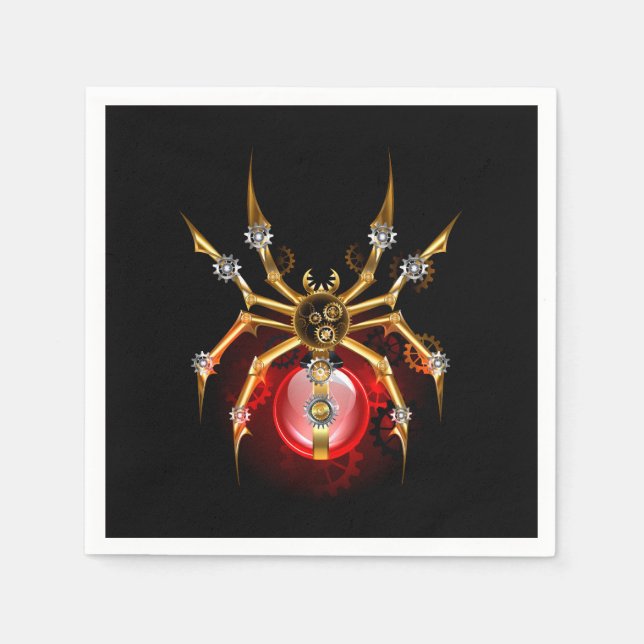 Serviette En Papier Araignée en vapeur noire (Devant)