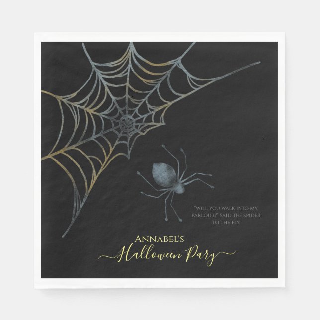 Serviette En Papier Araignée et toile d'araignée Halloween (Devant)