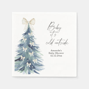 Serviette En Papier Arbre à feuilles persistantes avec rubans Baby sho