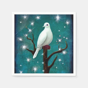 Serviette En Papier Arbre Branche White Peace Dove