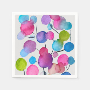 Serviette En Papier Arbre d'art abstrait rose mignon