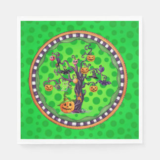 Serviette En Papier Arbre de citrouilles effrayant Halloween