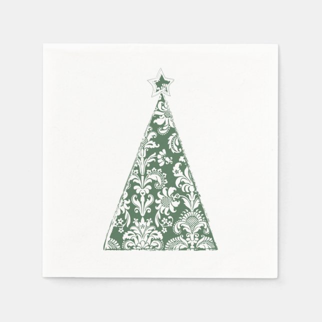 Serviette En Papier Arbre de Joyeux Noël (Devant)