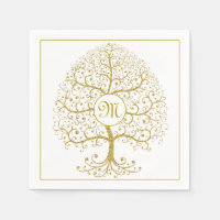 Arbre de luxe de la vie Or Monogramme moderne