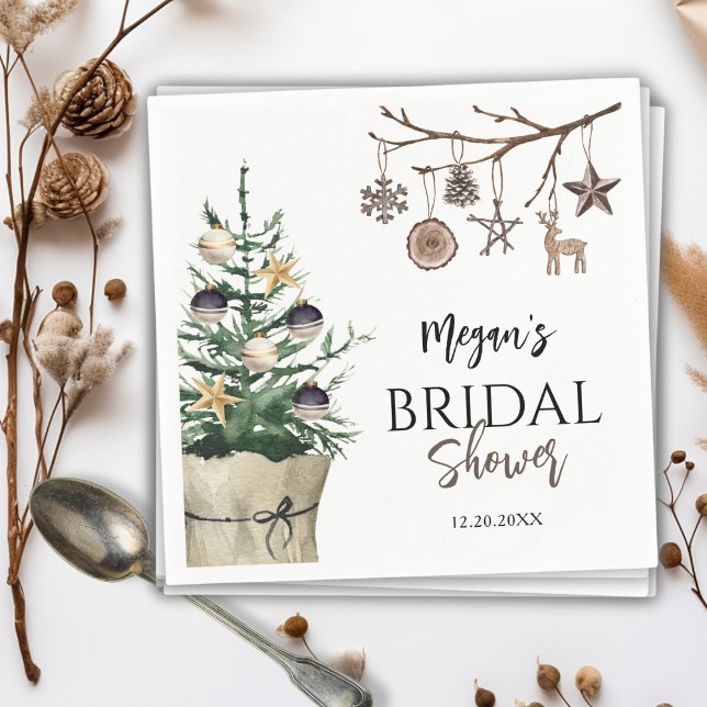 Serviette En Papier Arbre de Noël | Boho Winter Fête des mariées Paper (Créateur téléchargé)