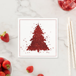 Serviette En Papier Arbre de Noël classique   Festive Rich Crimson Rou
