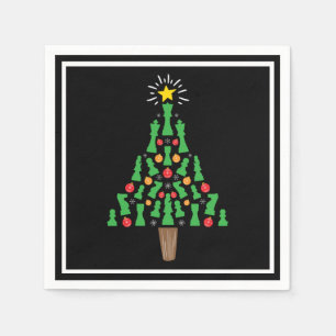 Serviette En Papier Arbre de Noël de la pièce d'échecs