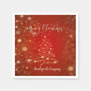 Serviette En Papier Arbre de Noël doré élégant
