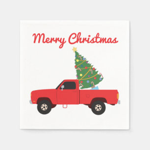 Serviette En Papier Arbre de Noël du camion de ramassage