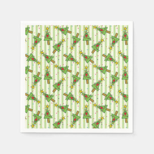 Serviette En Papier Arbre de Noël guirlande de lumières ornements