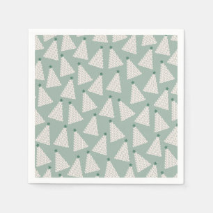 Serviette En Papier Arbre de Noël Motif Sage Green